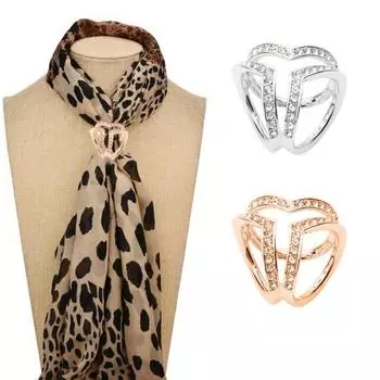 Модный женский треугольный шарф с пряжкой, брошь, кольцо, шаль, зажим, ювелирные аксессуары золотистый