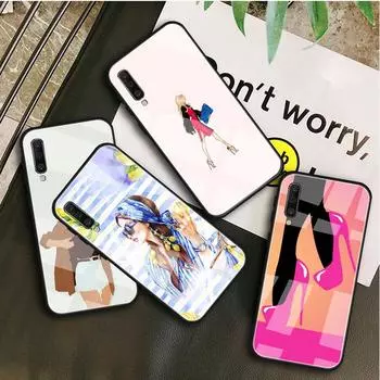 Модный женский закаленный стеклянный чехол для Samsung Galaxy A10S A10E A20S A20E A30S A40 A50S A60 A70 A80 A90 A6 A7 A8 чехол-оболочка A10S