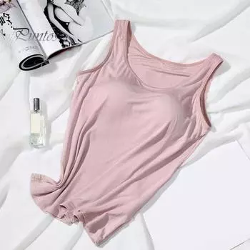 Модный жилет без косточек с круглым вырезом, летний однотонный топ на бретельках с подкладкой для бюстгальтера, повседневная одежда XL чёрный