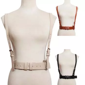 Модный жилет с регулируемым ремнем, поясная блузка, футболка, цельный пояс с декоративным ремнем 105cm абрикосовый