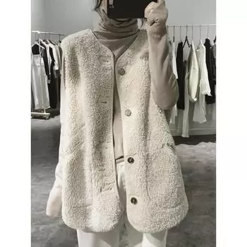 МОДНЫЙ жилет высокого класса для женщин 2024 года, теплая свободная и тонкая утолщенная верхняя одежда, жилет в иностранном стиле S recommends 80-47.5kg