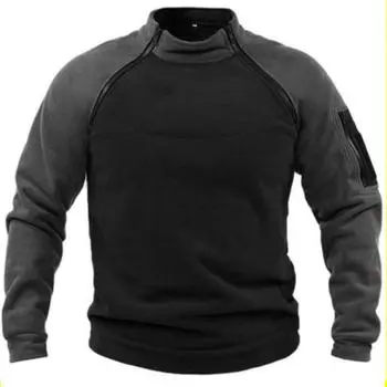 Модный зимний свитер для мужчин, походы, кемпинг, охота, теплые свитера, облегающий теплый флисовый пуловер на молнии, мужской классический свитер S