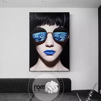 Modren Cool Punk Hipster Girl Canvas Cuadros Современный принт плаката Сексуальная настенная живопись для гостиной Девушки Спальня Домашний декор 21*30cm