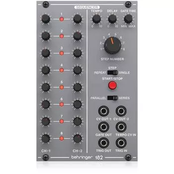 Модуль аналогового синтезатора Behringer Eurorack, совместимый с Eurorack, модуль аналогового секвенсора, 2 канала, 8 шагов, серия SYSTEM100, 182, секвенсор, серый серый