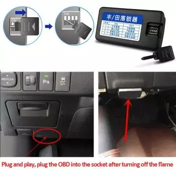 Модуль данных OBD для Toyota RAV4 XA30 2006~2012 Часть Speed Lock Дверь Автоматически Разблокировать Аксессуары 2007 2008 2009 2010 2011 чёрный