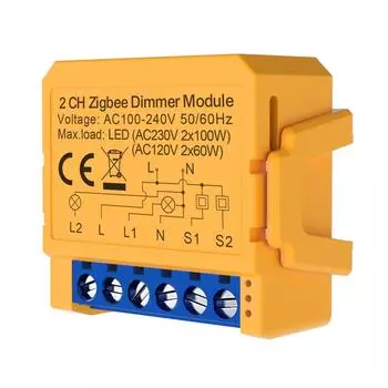 Модуль интеллектуального диммера работает с Alexa Google Home (Zigbee 2 Gang)