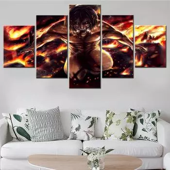 Модульная картина с принтом Hd, украшение для дома, 5 панелей, аниме, картины, холст, плакат, настенное искусство, гостиная, современный декор 20X35 20X45 20X55cm