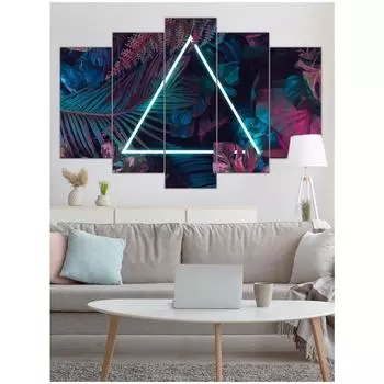 Модульная настенная живопись из 5 частей, выполненная в натуральном стиле, на холсте, украшение для семейной гостиной Medium Size Unframed Canvas