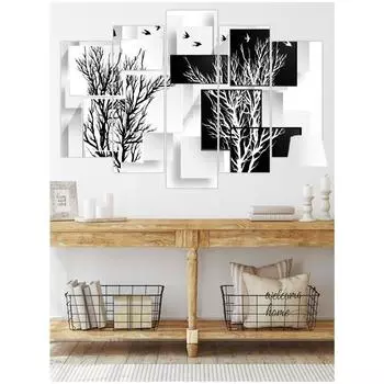 Модульная настенная живопись из 5 частей Dobrodarov, украшение на стену, картина на холсте, украшение для семейной гостиной Medium Size Unframed Canvas