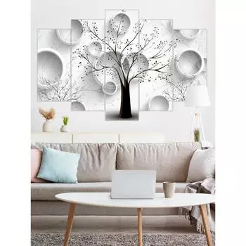 Модульная настенная живопись из 5 частей «Дерево жизни», украшение на стену, картина на холсте, украшение для семейной гостиной Medium Size Unframed Canvas