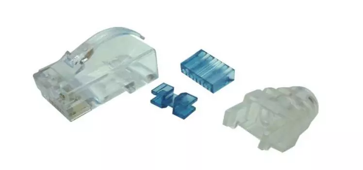 Модульная вилка Nippon Wire с чехлом, набор из 50 штук Cat.6 (24AWG) НСП624Б(50)