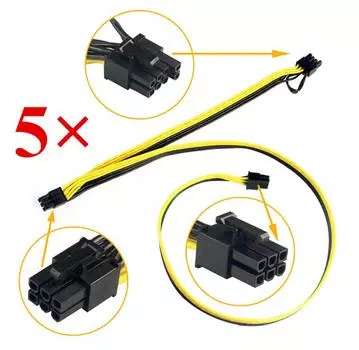 Модульные кабели питания для БП PCI e 6pin на PCI-e 8 pin 6pin PCI Express Внутренний разветвитель питания Плоский кабель