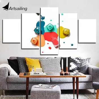Модульные картины, 5 панелей, картины для салона красоты, настенные художественные модульные картины для кухни, настенные картины для гостиной, холст, живопись 20x35cm*2 20x45cm*2 20x55cm*1