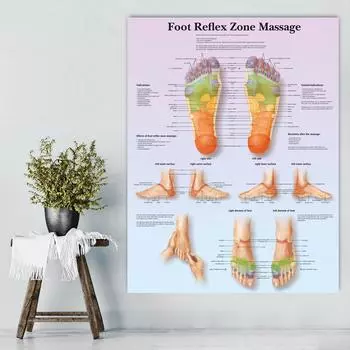 Модульные принты на холсте, рефлекс ног, нулевой массаж, настенные художественные постеры, картины, анатомия, спальня, домашний декор для медицинского образования, фотографии 21*30cm