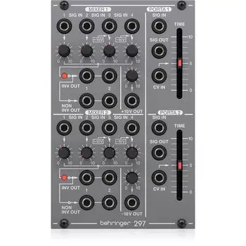 Модульный аналоговый синтезатор Behringer Eurorack-модуль Аналоговый модуль, совместимый с Eurorack-модулем SYSTEM100 Series 297 DUAL серый Portamento/Utility PORTAMENTO/CV