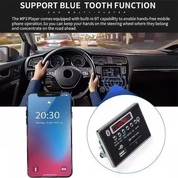 Модуль платы беспроводного MP3-декодера 5 В 12 В, автомобильный USB-плеер с функцией громкой связи, WMA, WAV, USB, FM, Aux-радио для автомобиля, интегрированный пульт дистанционного управления