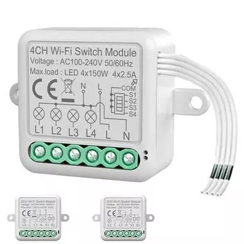 Модуль умного диммера Tuya ZigBee 3.0 10А, поддерживает двухсторонний переключатель с регулируемой яркостью, работает с Alexa Alice Google Home Wifi-16A-1-way