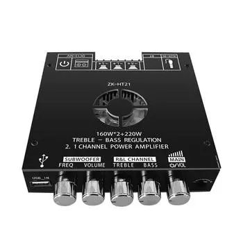 Модуль усилителя мощности звука ZK-HT21 с входом AUX/USB TDA7498E, совместимый с Bluetooth