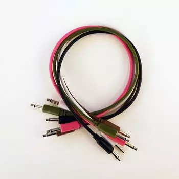 Modular synth patch cable set moss [LAMBDA] (white, black, brown, green, pink) (30cm)
