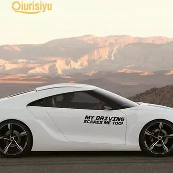 Мое вождение меня тоже пугает Окно автомобиля Виниловая наклейка с буквами Наклейка Автомобильный аксессуар чёрный