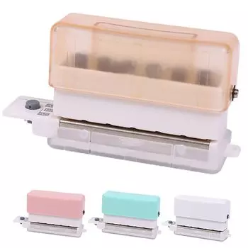 Moeagel Loose Leaf 6 Совместимость с инструкцией по эксплуатации Легко 30 20 отверстий Труд Многофункциональный дырокол Легко сделать своими руками Word Book Офисные принадлежности Дырокол, коричневый