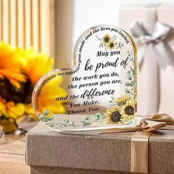 Моей сестре и моему другу Прозрачное английское сердце Акрил День матери День святого Валентина День благодарения Поделки Настольное украшение 4