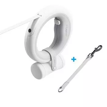 Moestar выдвижной поводок для домашних животных с НЛО со светодиодной подсветкой, умный поводок для ночной прогулки, анти-шоковый поводок для собак, серый цвет серый