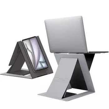 MOFT Z Laptop Angle Switchable в 3 положениях MacBook Weight Red Совместимость с 17-дюймовыми [Advanced Design] Подставка, 4 уровня регулировки, секунды, серый