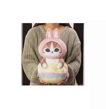 Mofu Easter Nyan Big Plush Official Cute Merchandise Toy, Approx. 30cm, (Rabbit)