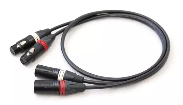 MOGAMI 2791 Red and White 2 Pair XLR Microphone Cable (0.3m)