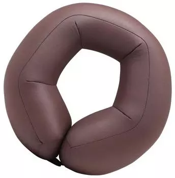 MOGU Bead Cushion Brown Pillow Neck Pillow Brown Length (Total Approx. 28cm)