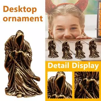 Могущественная черная роба Смерть Латунное украшение Древний плащ Плащ Убийственный дух Маленькое украшение One Size жёлтый