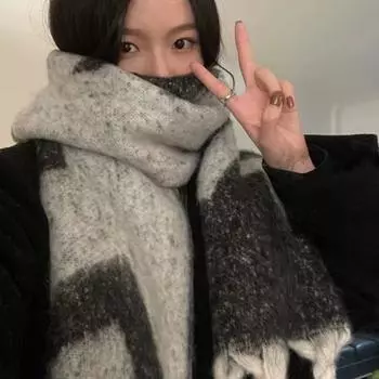 Mohair Shawl Wrap Warm Long Scarf Luxury Wool Tassel Scarves Girls