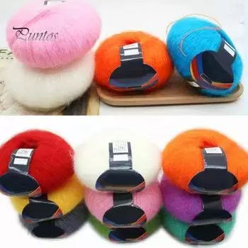 Мохер, однотонный вязаный крючком свитер, шарф, шапка, шерстяная пряжа, товары для дома