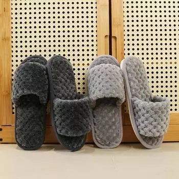 Мохнатые тапочки в стиле феи с пшеничными ушками для женщин, зимние, новые, стильные, плюшевые, для кондиционера, ленивые, с одной линией, хлопковые швабры 36-37 белый