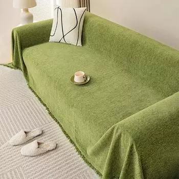 Мохнатый чехол Ткань Новый диван Подушка Четыре сезона Универсальный высококачественный универсальный чехол для дивана Одеяло 90X90cm коричневый