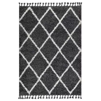 Мохнатый полосатый машинный ковер