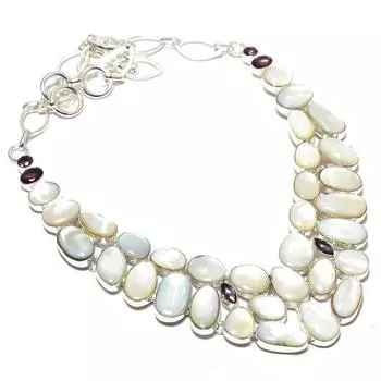 Ожерелье из серебра 925 пробы «Моя жемчуг, аметист» ручной работы, 18 дюймов JCN326-119