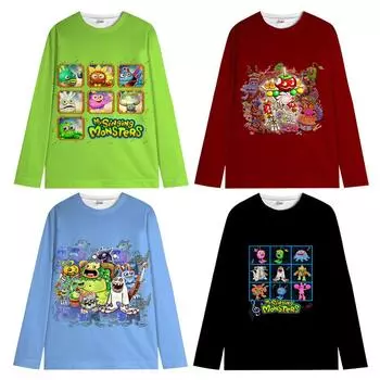 Мои поющие монстры Детские толстовки для девочек Детская рождественская одежда с круглым вырезом и длинными рукавами Осенние пуловеры для малышей Топы 100 белый