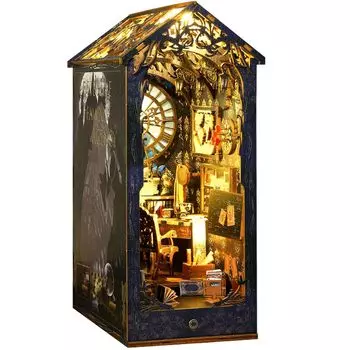 moin moin кукольный домик миниатюра ручной работы набор набор книга бумажное ремесло простая сборка детективное агентство книжный держатель интерьер красивый классический ретро реалистичный