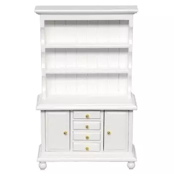 moin moin Миниатюрная мебель Кукольный домик Полка Ширина 9 x Высота 16 x Глубина 4 см Белый Белый шкаф Деревянный шкаф Обеденная кухня Кукла Кукла Ретро белый