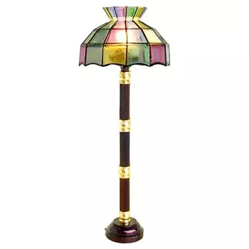 moin moin Миниатюрный масштаб Действительно электрический торшер напольный светильник мебель кукольный домик витражи аксессуары 2502mini66 1/6 16 1/12 112