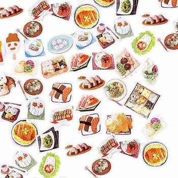 moin moin наклейка хлопья наклейка Прямо как настоящая Выглядит вкусно Еда Гурман Онигири Кацудон Суши Тайяки Акварель Настоящее Расписание Блокнот Альбом