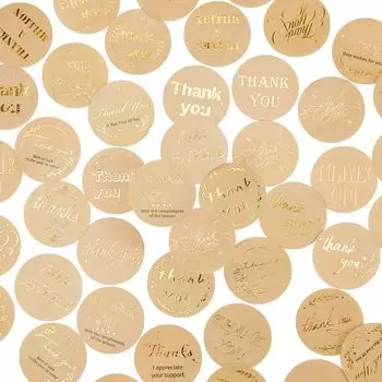 moin moin Печать чешуйчатая фольга тиснение золото блестки Спасибо СПАСИБО Спасибо Крафт-бумага Коричневый ретро круг Круг 92 листа 2112sl116