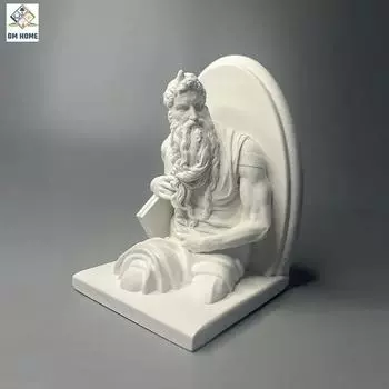 Моисей Фигура Скульптура Статуя Художественное произведение Гипсовая статуя Европейская статуя Искусство Скульптура Домашнее украшение для жизни Подарки на день рождения