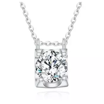 Moissanite Cow Head Necklace 925 Sterling Silver High Grade Women Korean Style Clavicle Chain Ornament 925