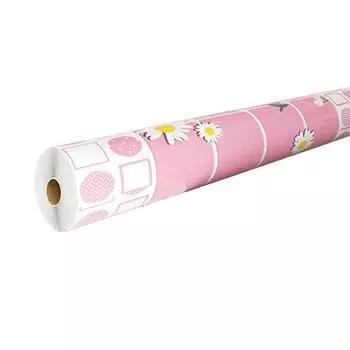 Moisture-proof Wallpaper Oil-proof Wall Decal Kitchen Cabinet Renovation Tile Sticker Pink-Daisy