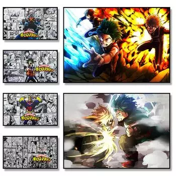 Мой герой Академии персонаж аниме постер холст живопись и принты Куадрос художественное украшение росписи дома Детская комната Настенный декор 21cm30cm NoFrame