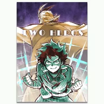 Мой герой академии японского аниме книги по искусству шелк Boku без героя Академии плакат с принтом мультфильм декоративная живопись украшение дома 20*40cm