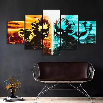 Мой герой Академия аниме 5 шт. подарок на день рождения настенное искусство холст декоративные постеры картины для гостиной домашний декор фотографии 20x35 20x45 20x55cm